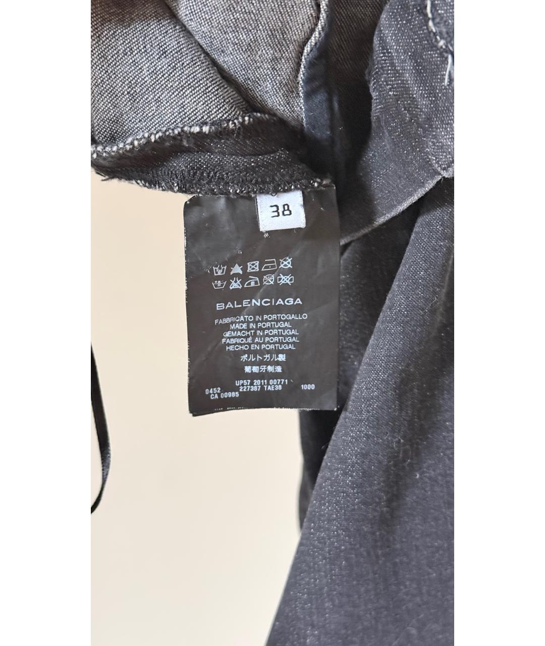 BALENCIAGA Черные хлопковые прямые джинсы, фото 8