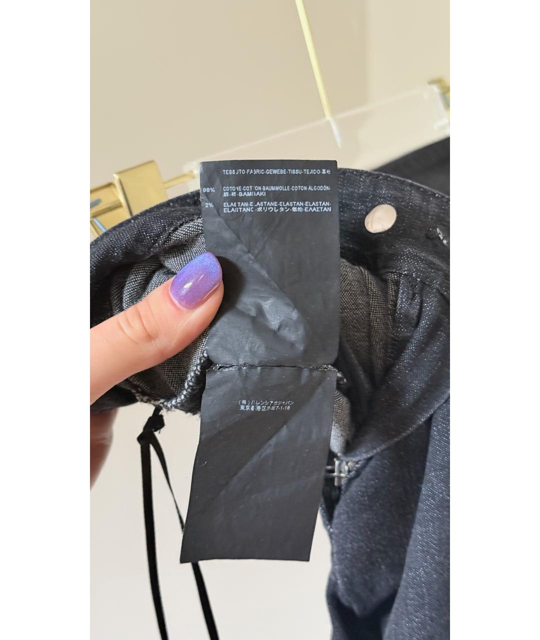 BALENCIAGA Черные хлопковые прямые джинсы, фото 9