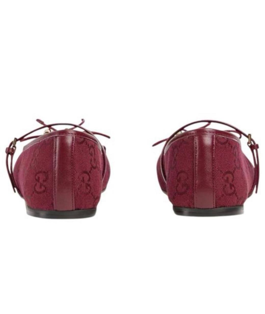 GUCCI Бордовые балетки, фото 3