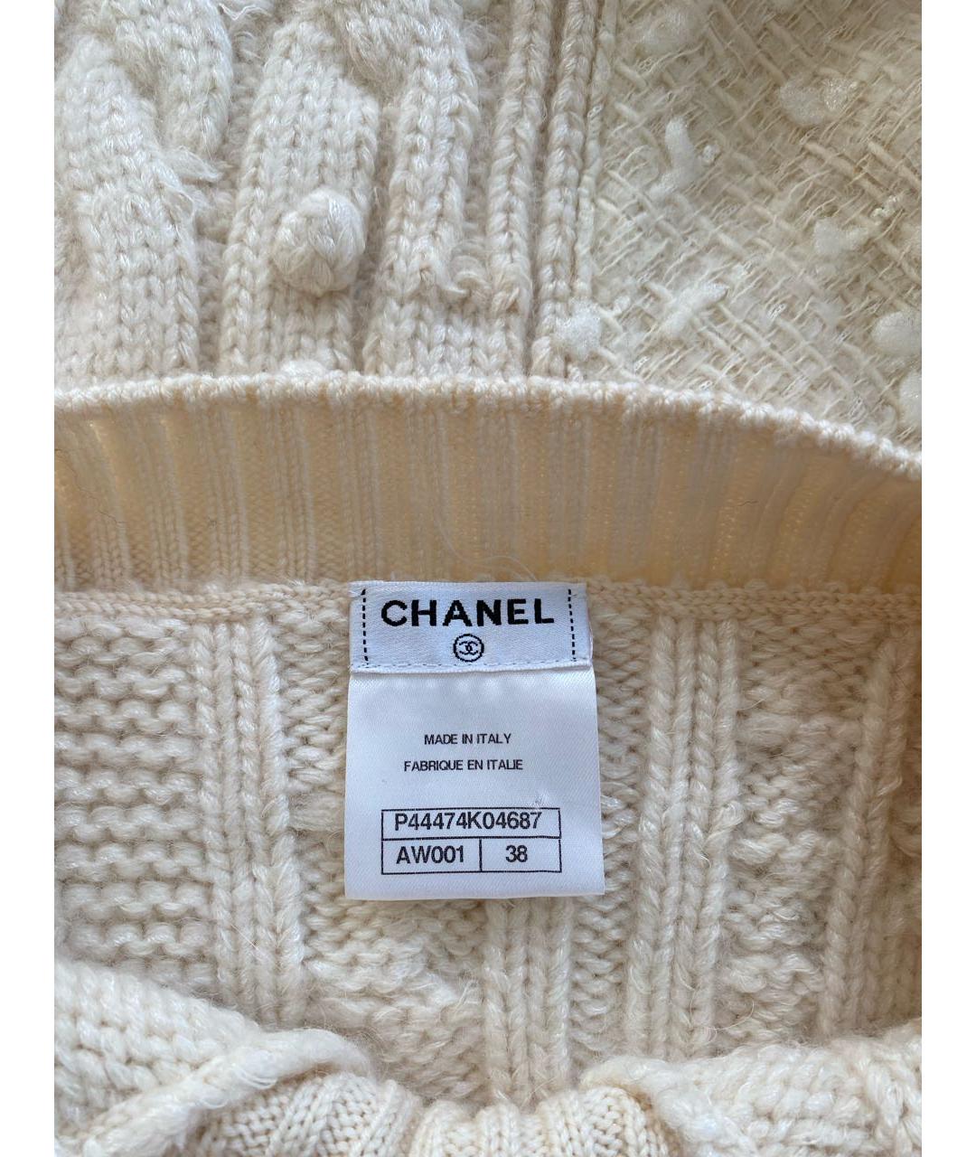 CHANEL Бежевое кашемировое повседневное платье, фото 6