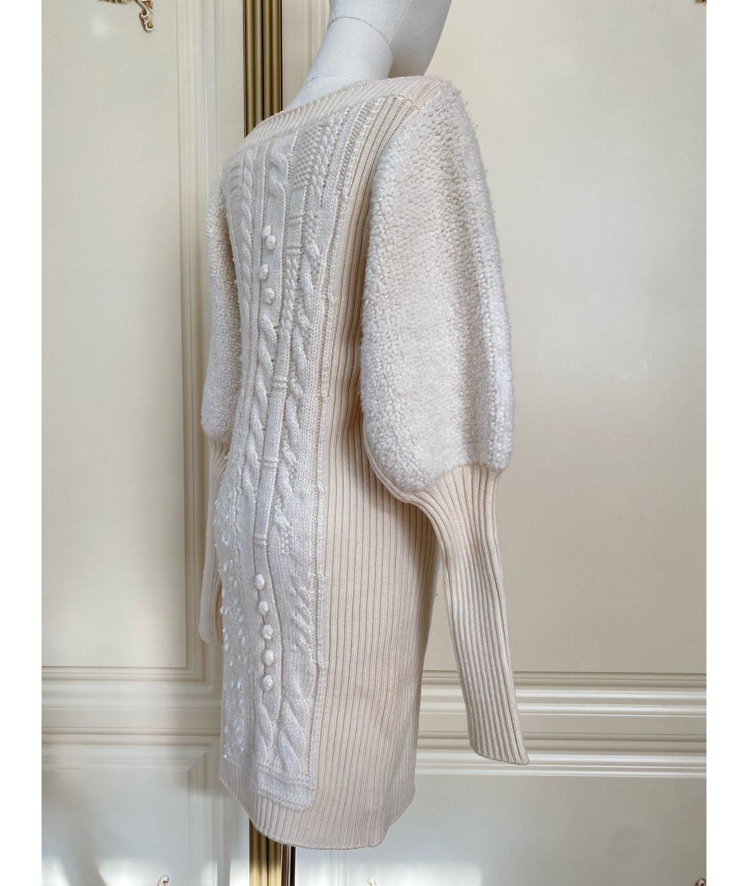 CHANEL Бежевое кашемировое повседневное платье, фото 4