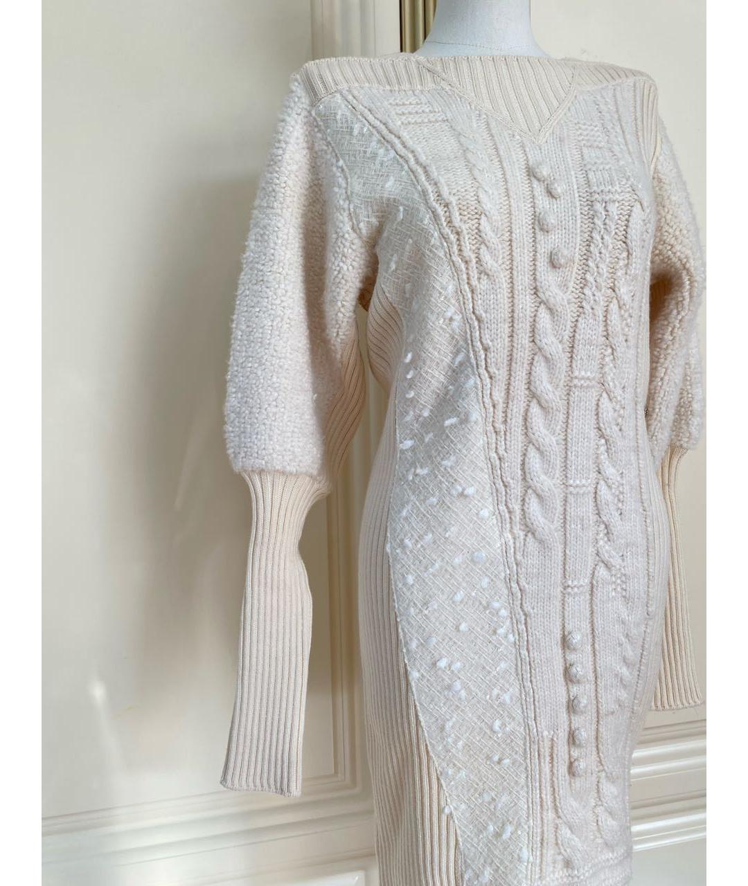 CHANEL Бежевое кашемировое повседневное платье, фото 3