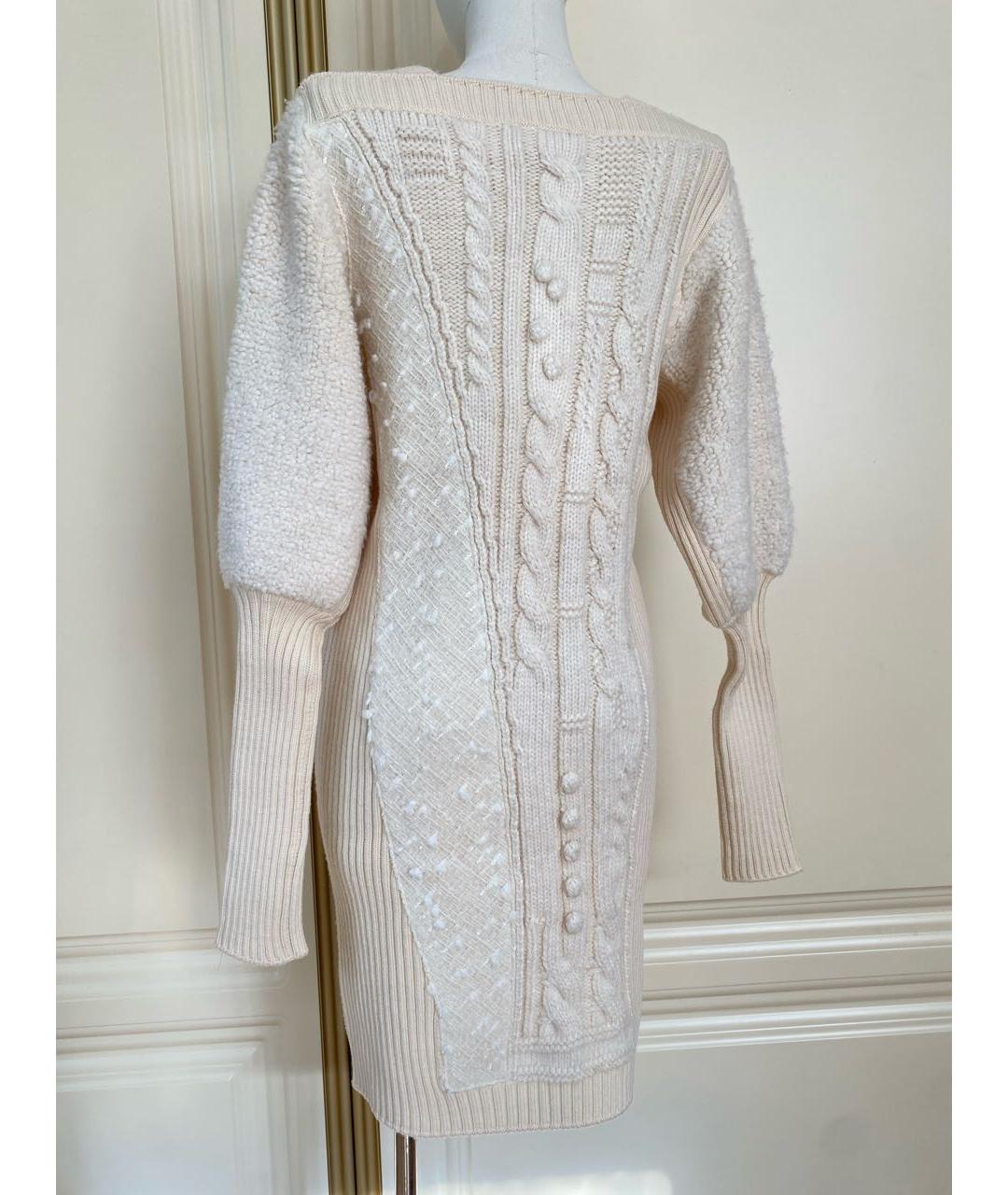 CHANEL Бежевое кашемировое повседневное платье, фото 5
