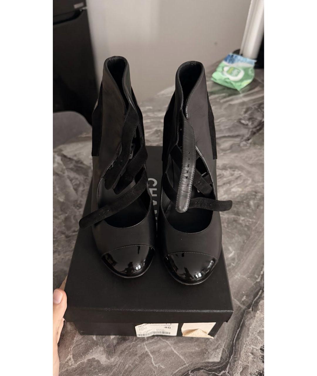 CHANEL Черные кожаные туфли, фото 2