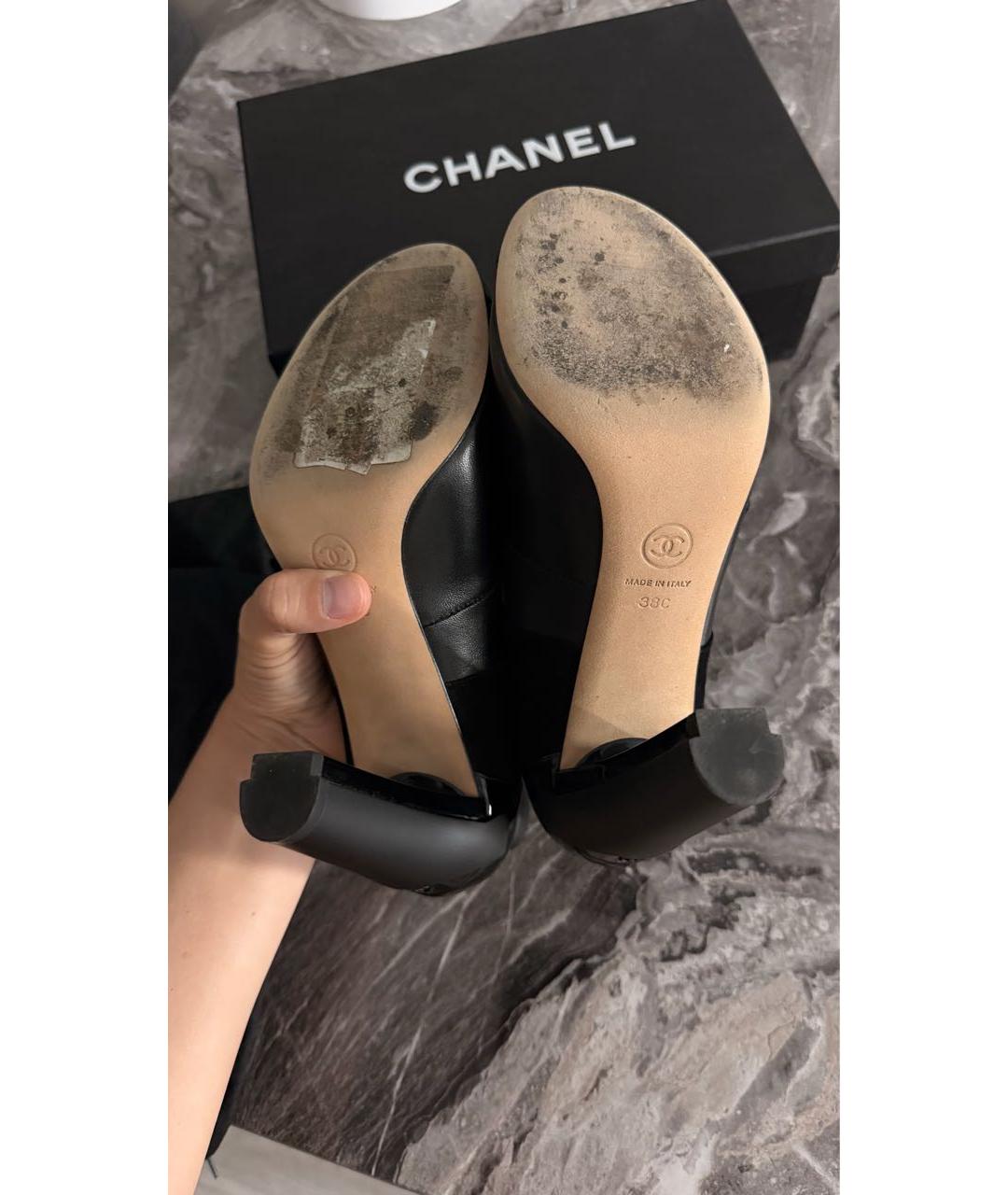 CHANEL Черные кожаные туфли, фото 3