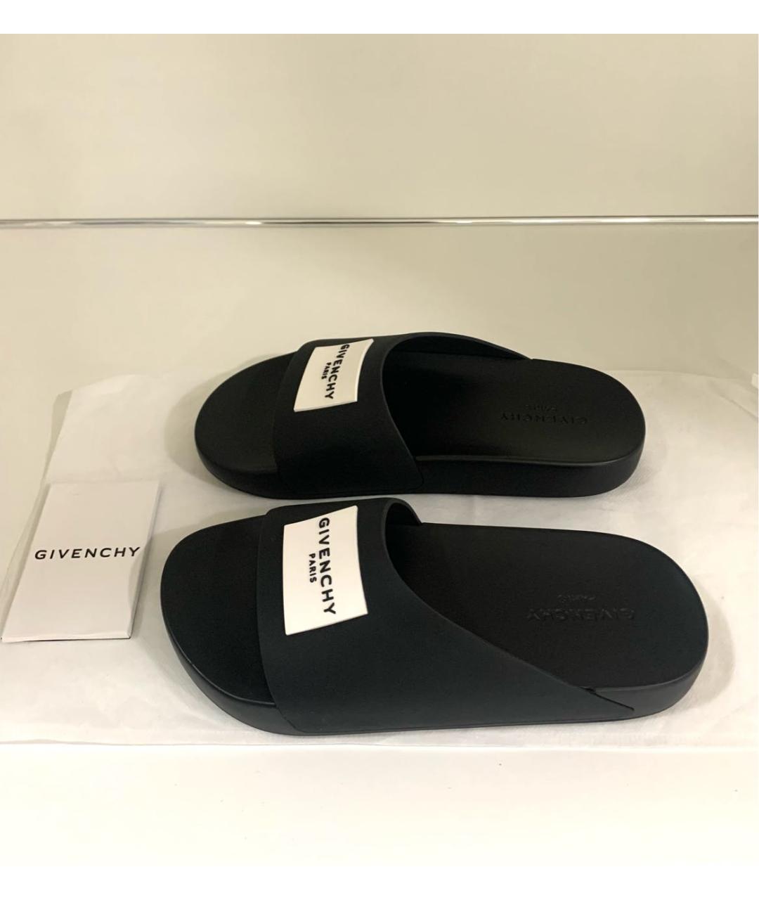 GIVENCHY Черные резиновые шлепанцы, фото 6