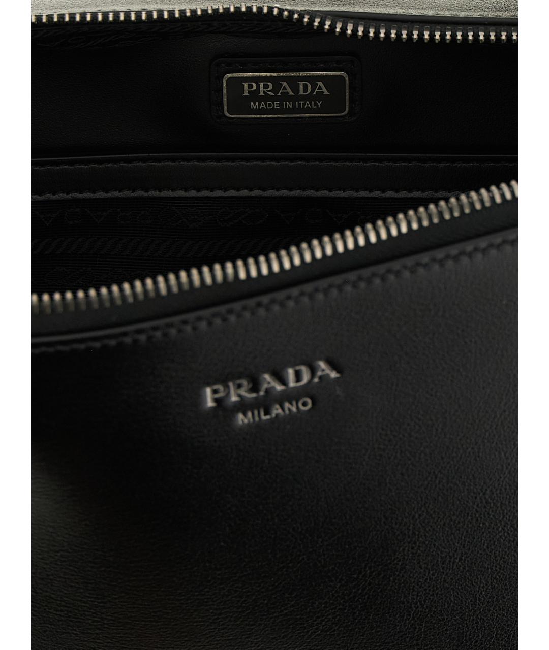 PRADA Черная кожаная сумка на плечо, фото 4