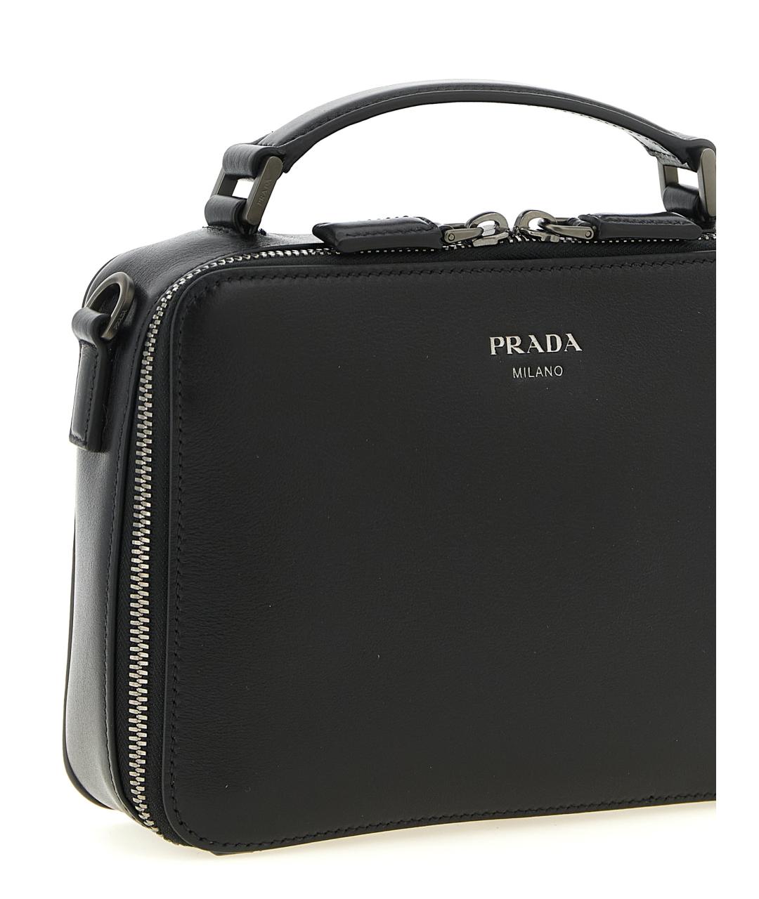 PRADA Черная кожаная сумка на плечо, фото 3