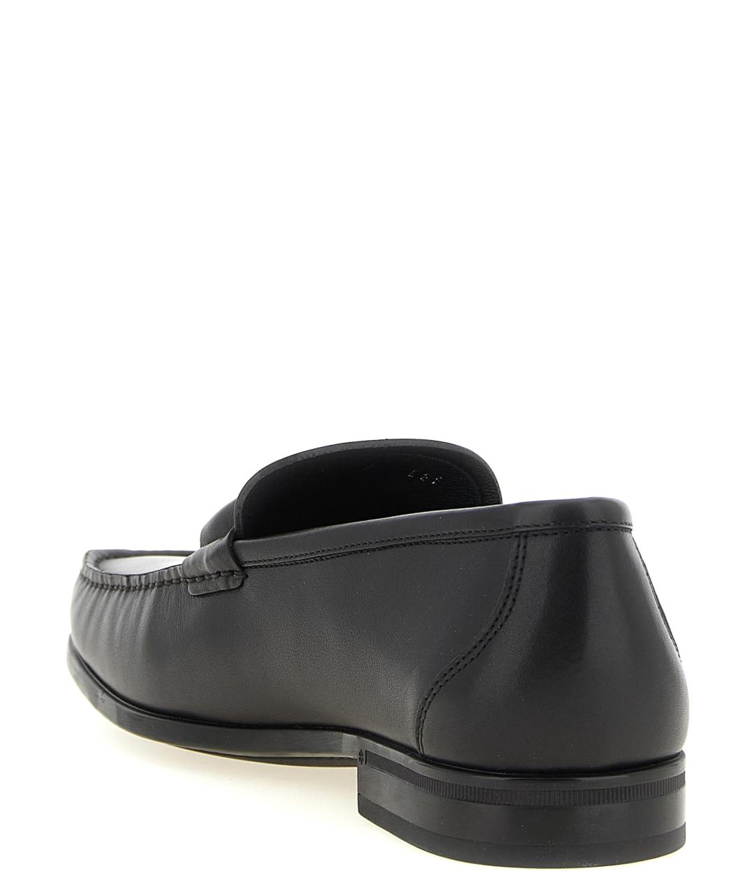 FERRAGAMO Черные кожаные лоферы, фото 3