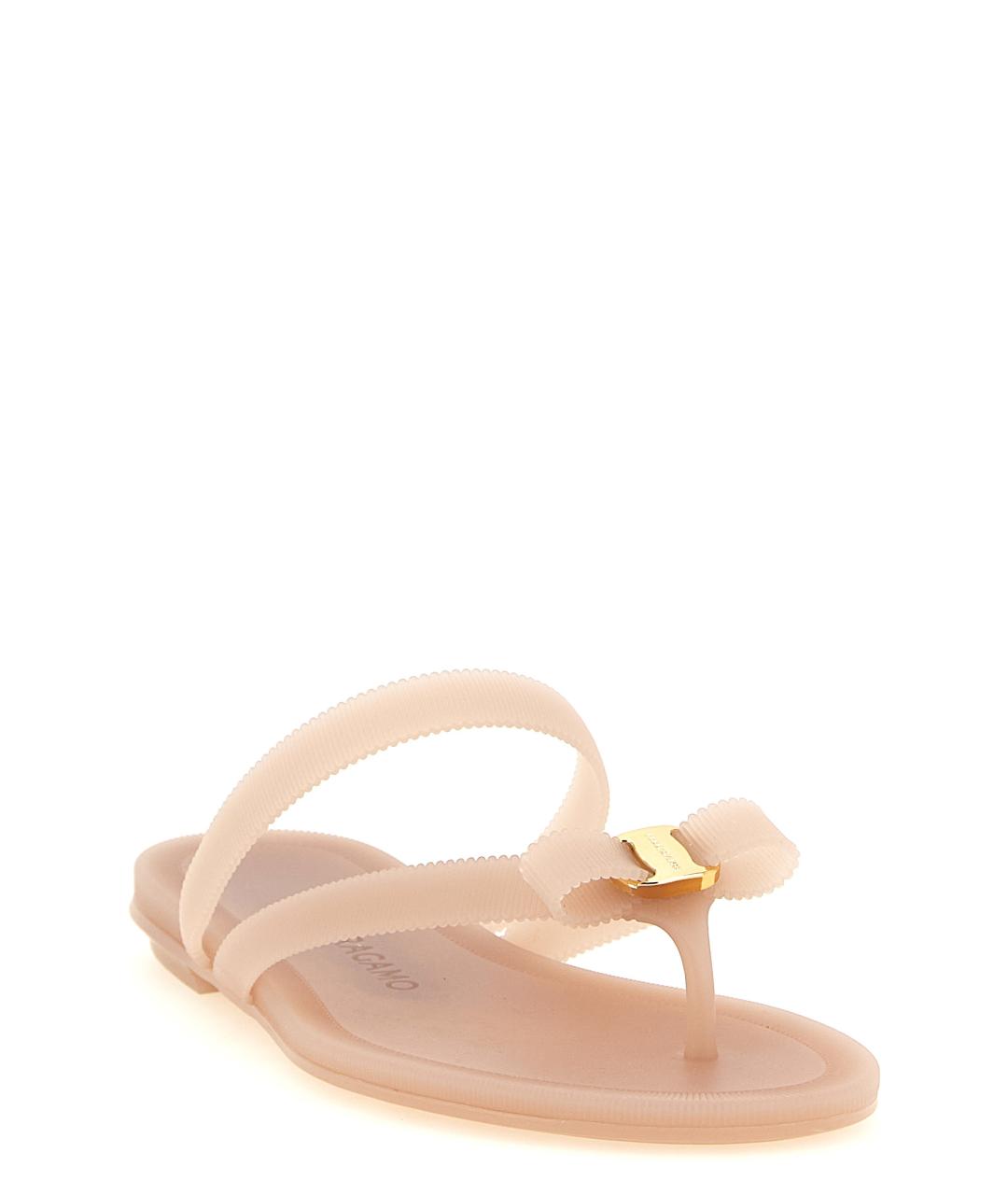 FERRAGAMO Розовые резиновые шлепанцы, фото 2
