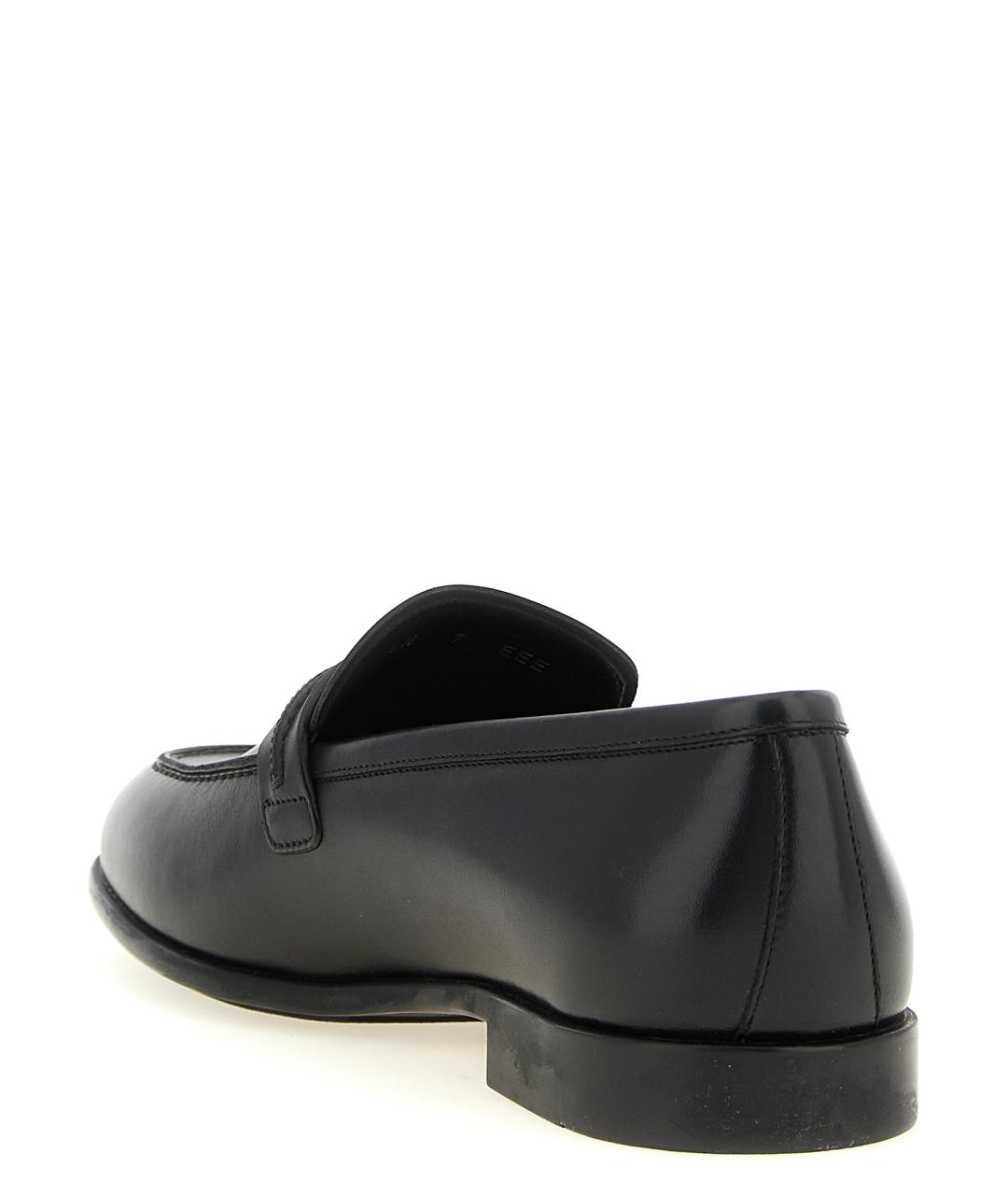 FERRAGAMO Черные кожаные лоферы, фото 3