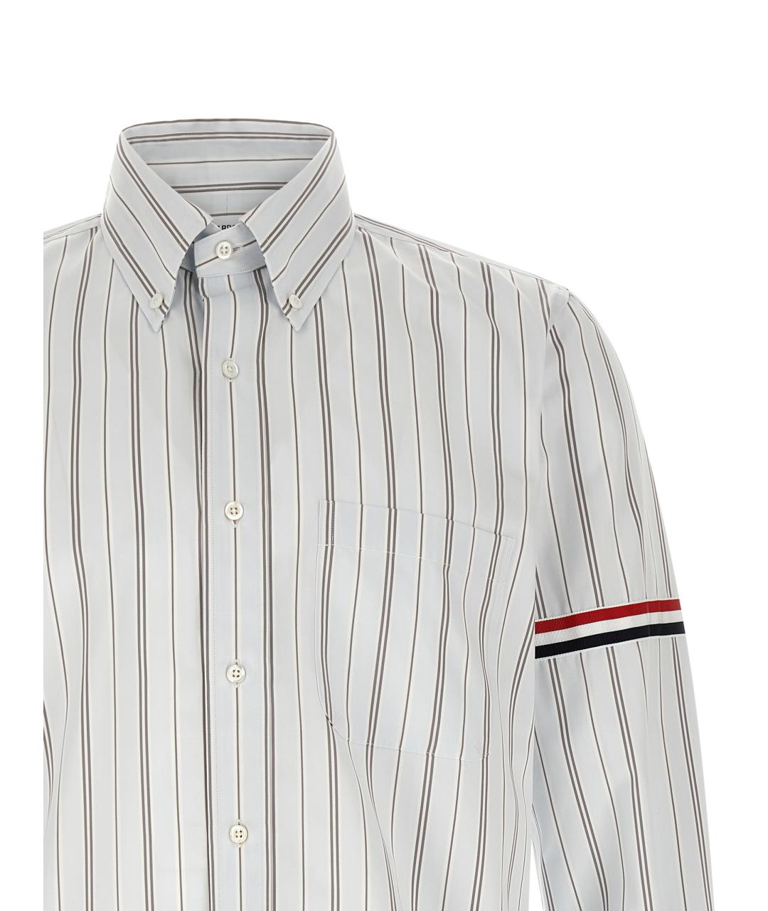 THOM BROWNE Голубая хлопковая кэжуал рубашка, фото 3