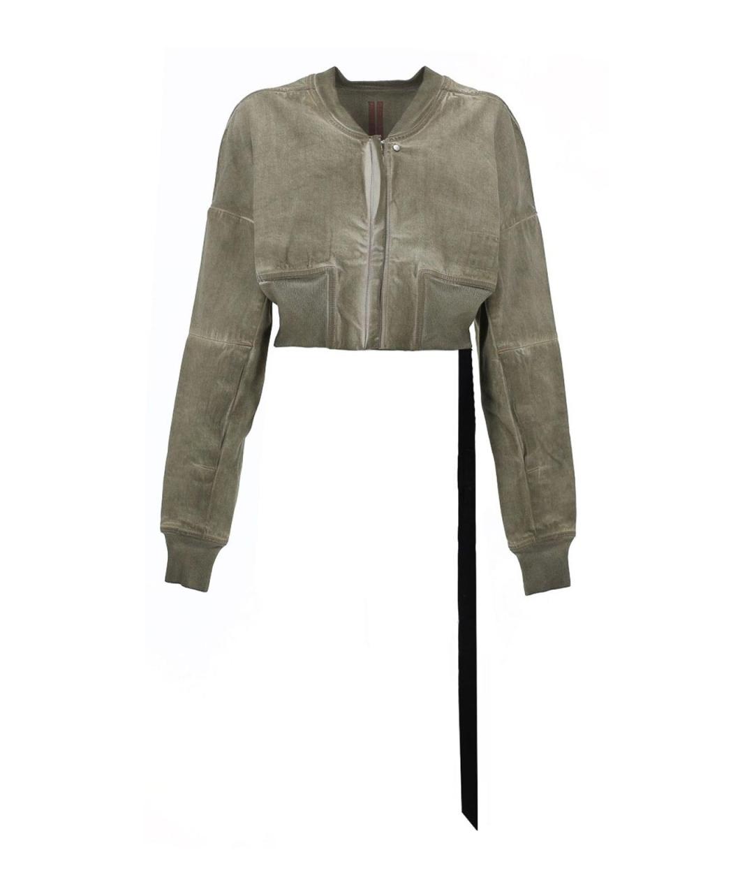 RICK OWENS Хаки деним куртка, фото 1