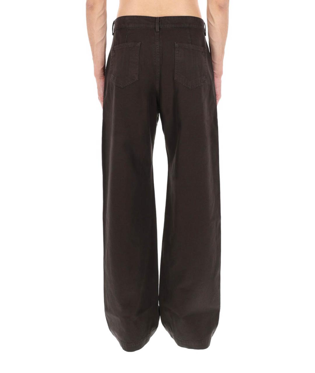 RICK OWENS Коричневые хлопковые прямые джинсы, фото 4
