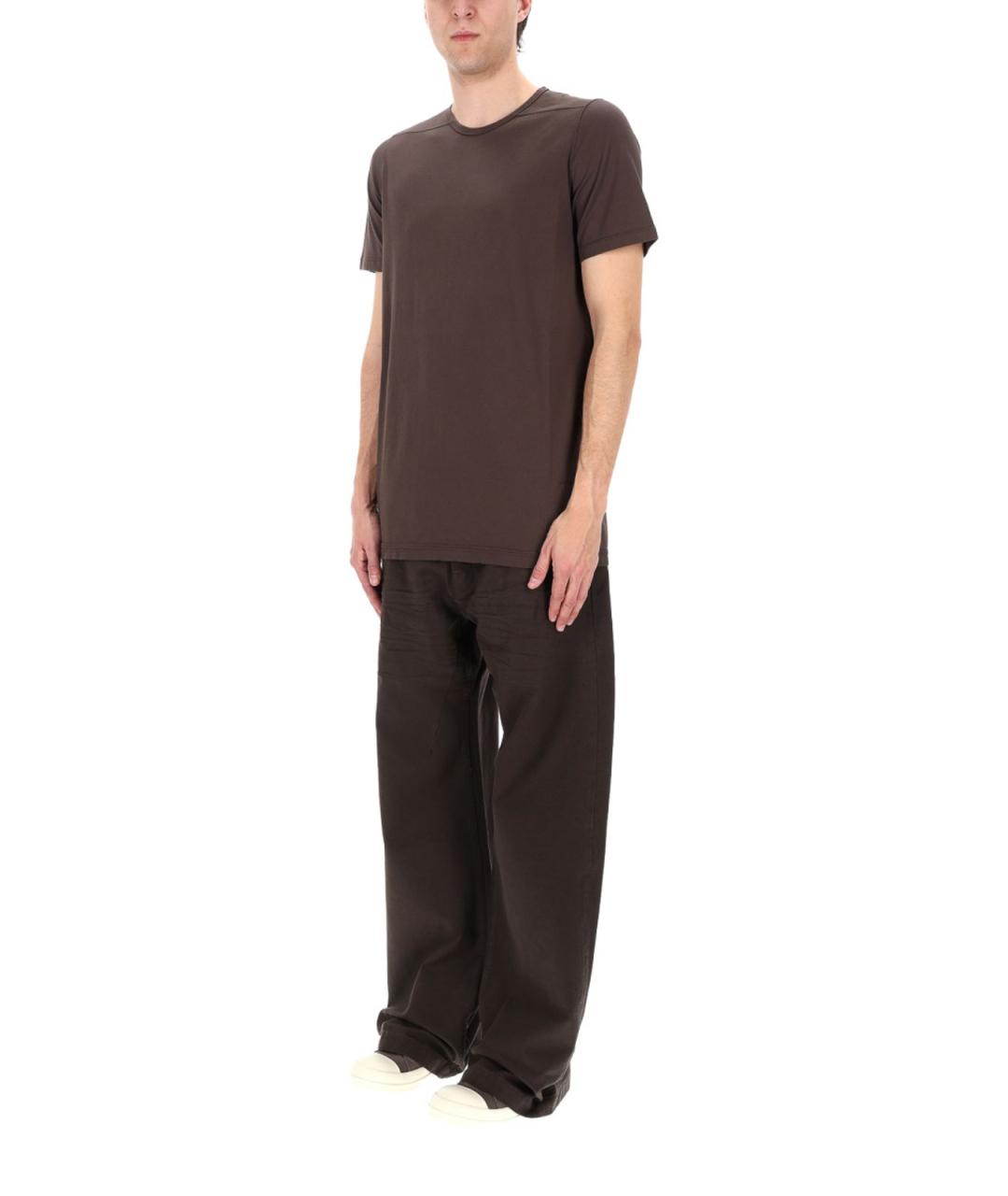 RICK OWENS Коричневые хлопковые прямые джинсы, фото 2