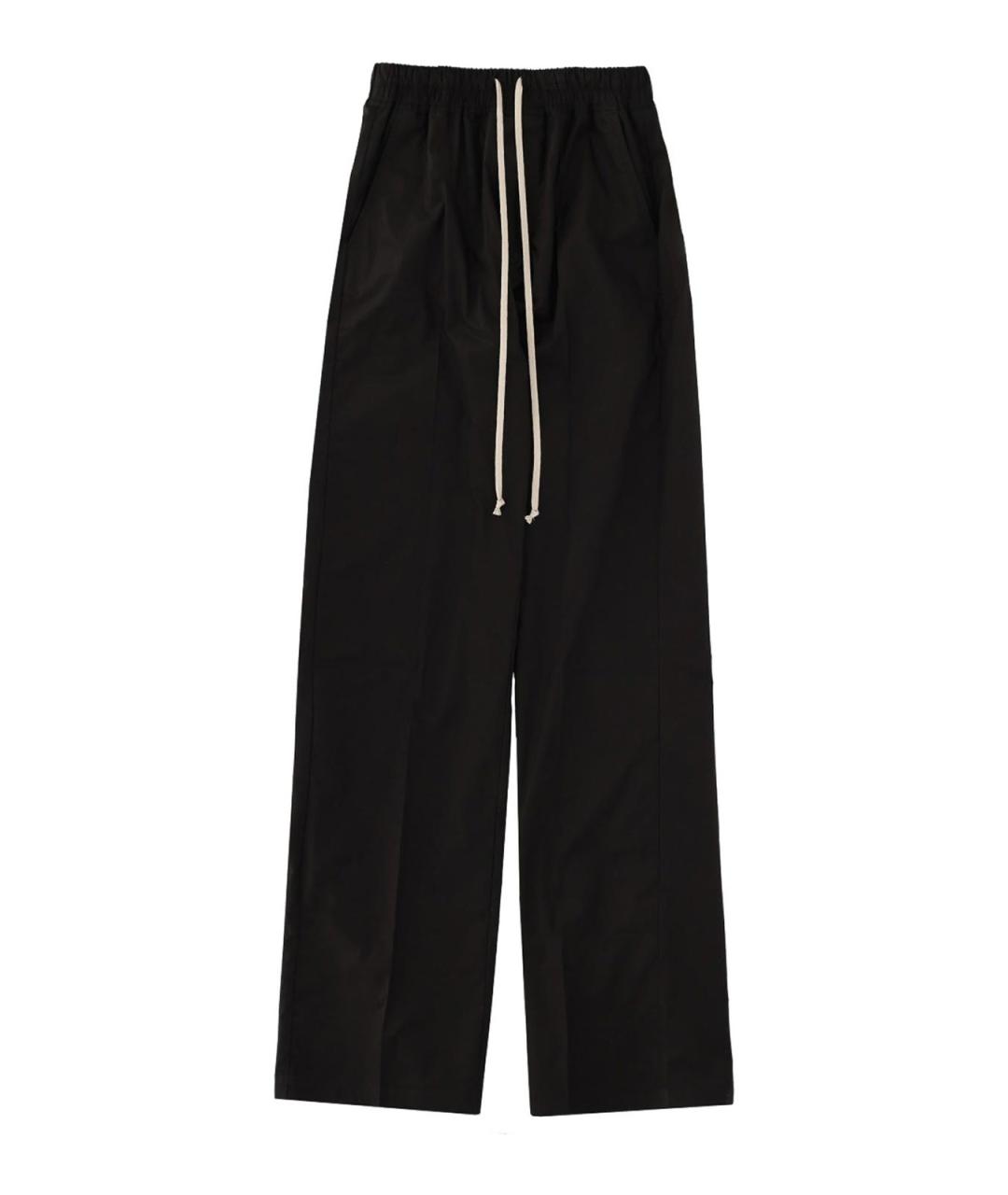 RICK OWENS Черные хлопковые прямые брюки, фото 1