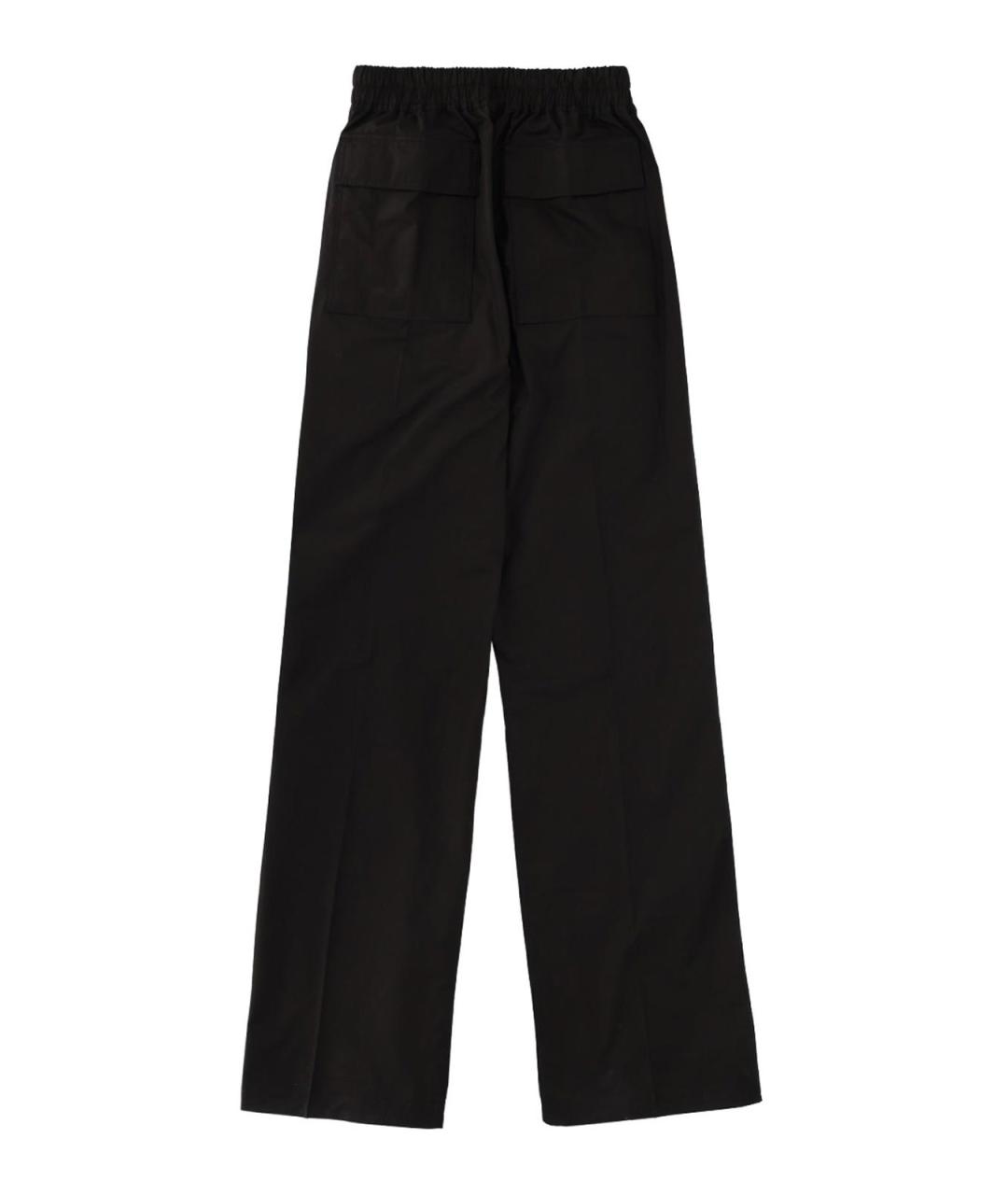 RICK OWENS Черные хлопковые прямые брюки, фото 3