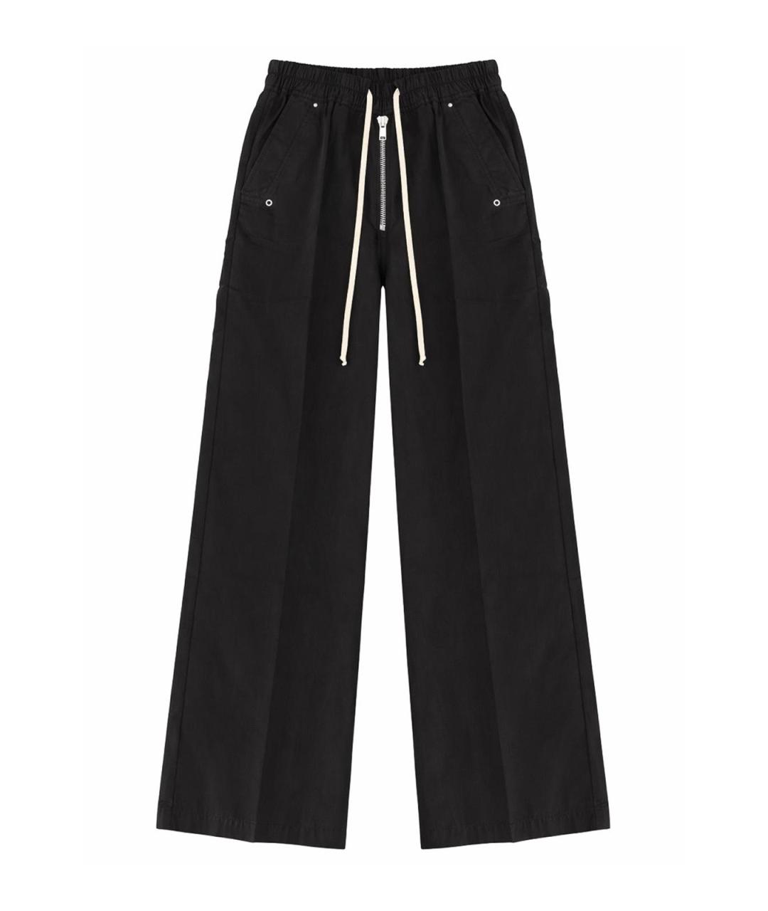 RICK OWENS Черные хлопковые брюки широкие, фото 1