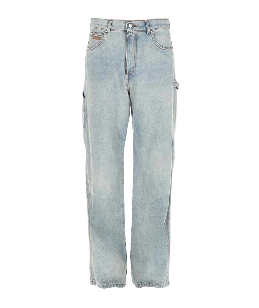 MSGM Голубые хлопковые прямые джинсы, фото 1