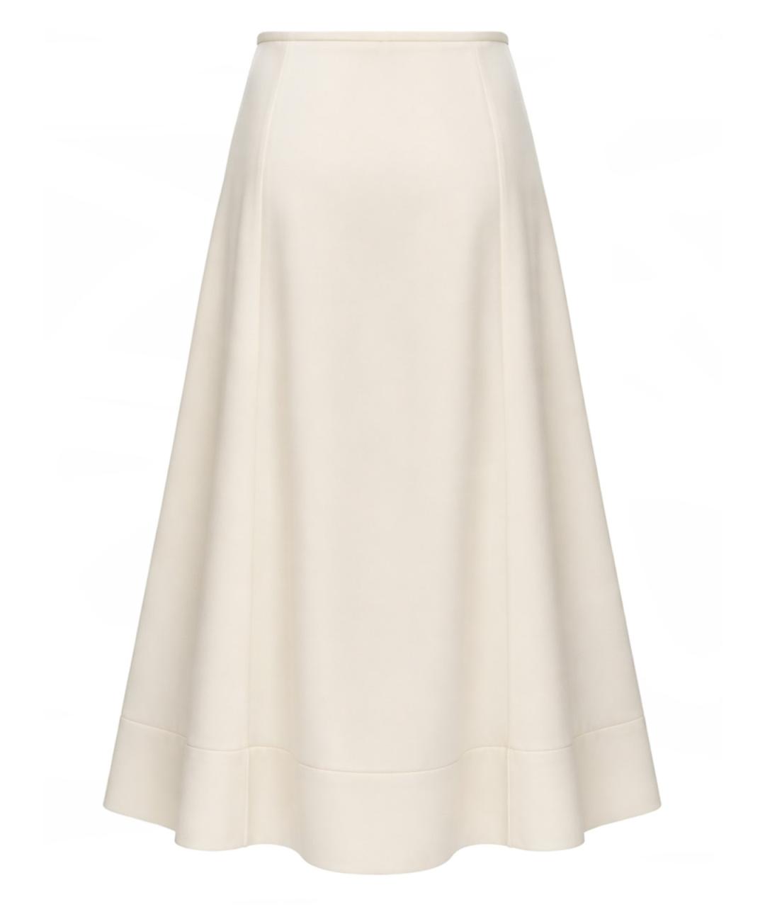 JIL SANDER Бежевая вискозная юбка миди, фото 3