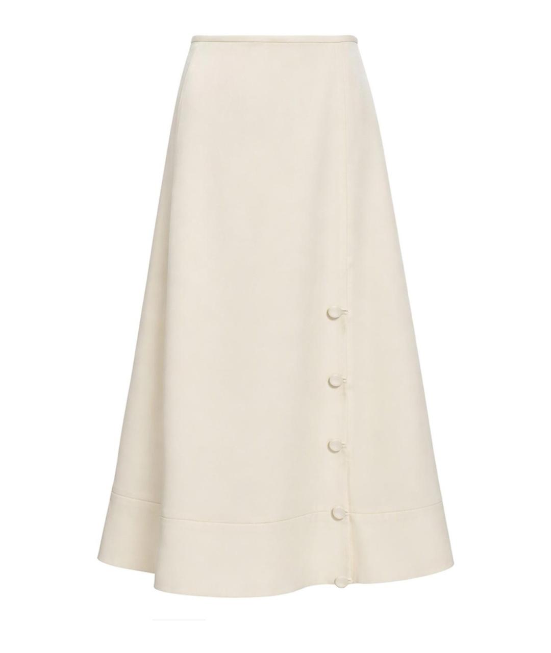 JIL SANDER Бежевая вискозная юбка миди, фото 1