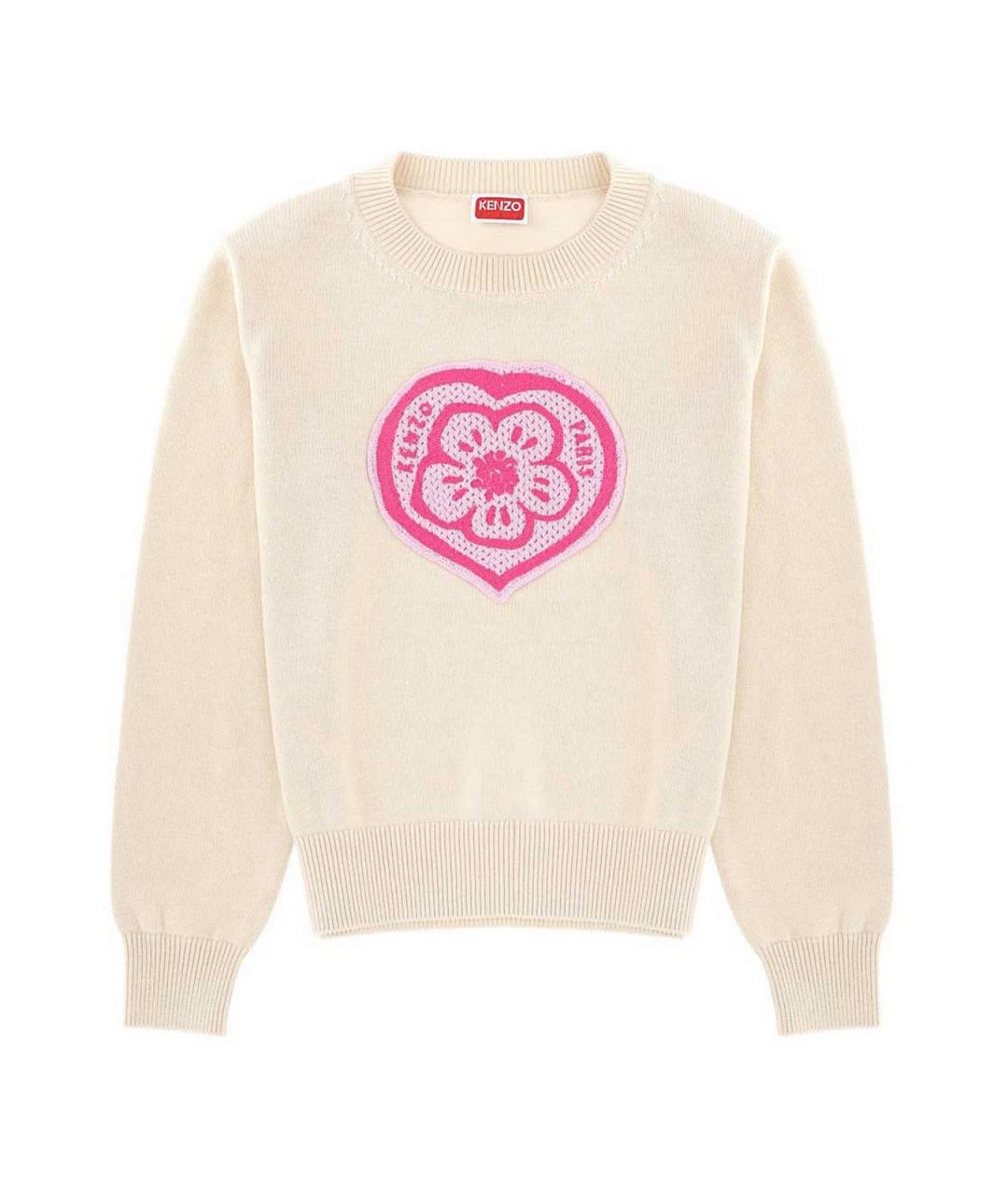 KENZO Розовый хлопковый джемпер / свитер, фото 1