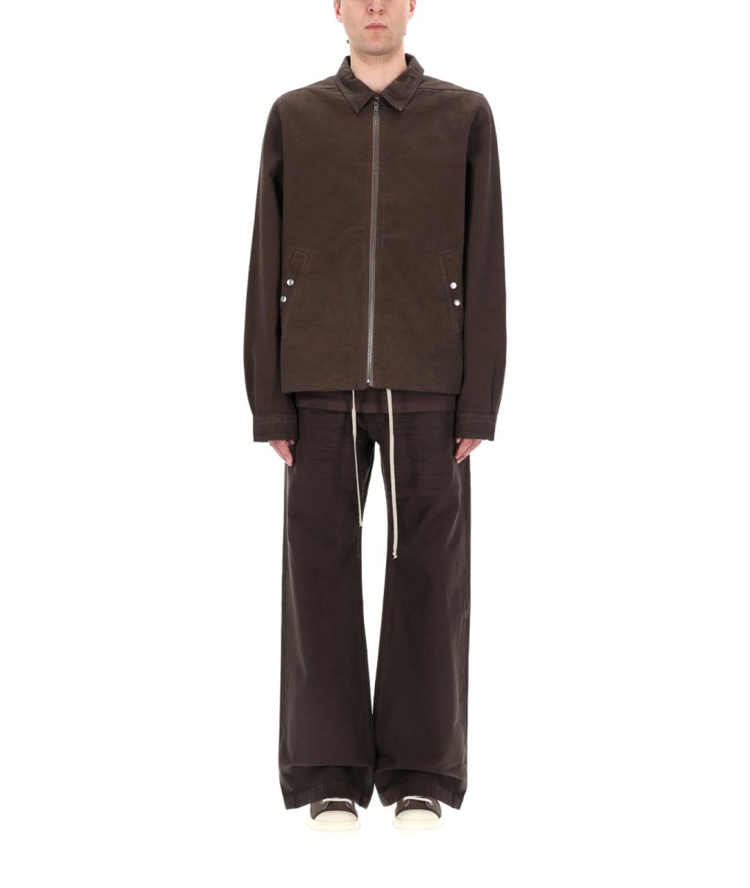 RICK OWENS Коричневая хлопковая куртка, фото 4