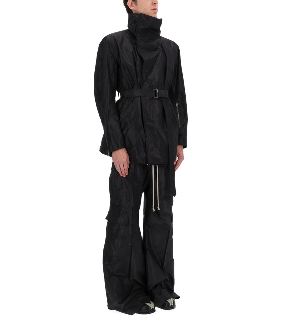 RICK OWENS Черные шелковые повседневные брюки, фото 6