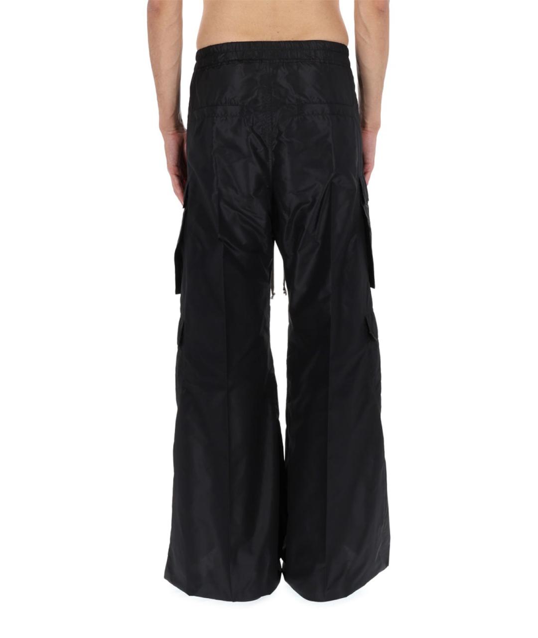 RICK OWENS Черные шелковые повседневные брюки, фото 4