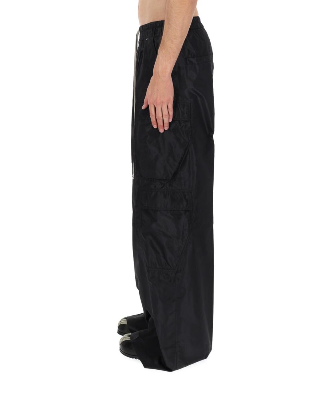 RICK OWENS Черные шелковые повседневные брюки, фото 3