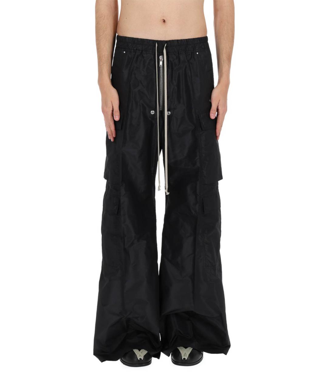 RICK OWENS Черные шелковые повседневные брюки, фото 5