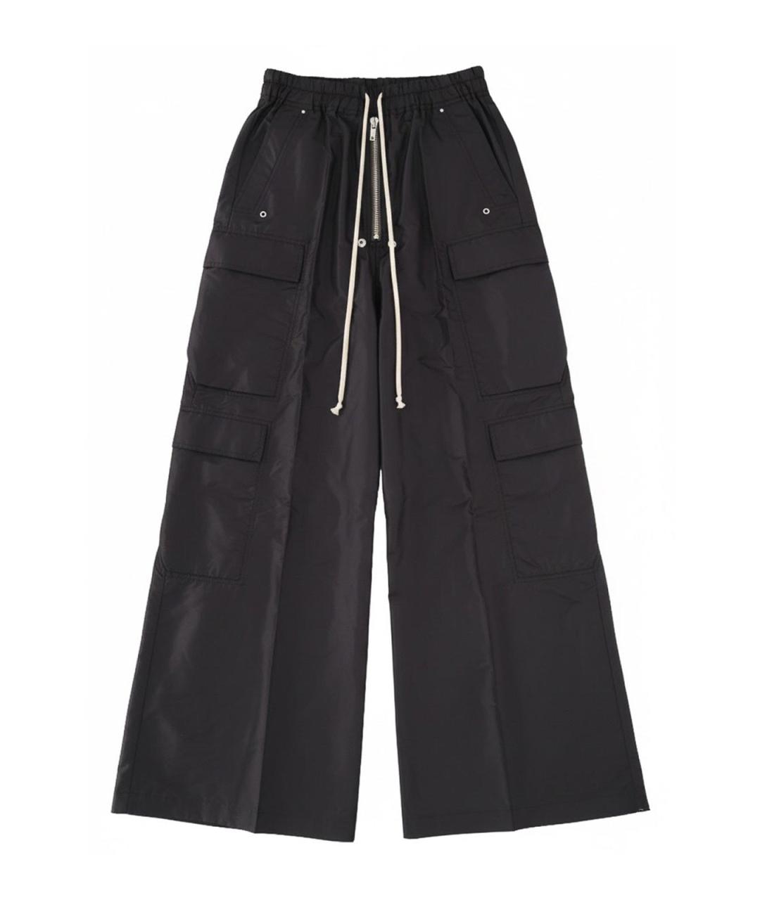 RICK OWENS Черные шелковые повседневные брюки, фото 1