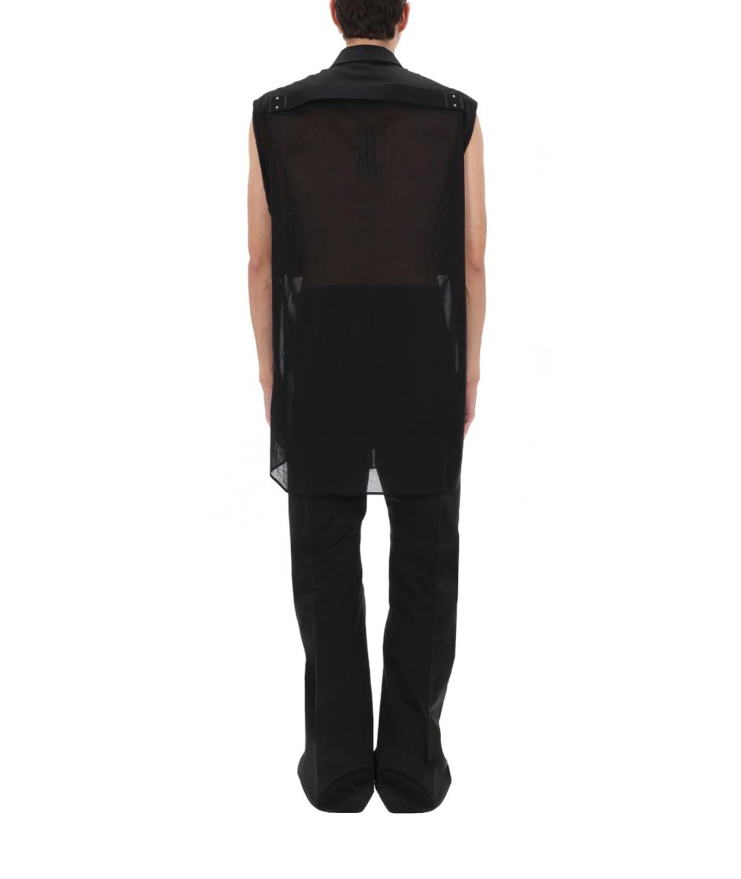 RICK OWENS Черная хлопковая кэжуал рубашка, фото 5