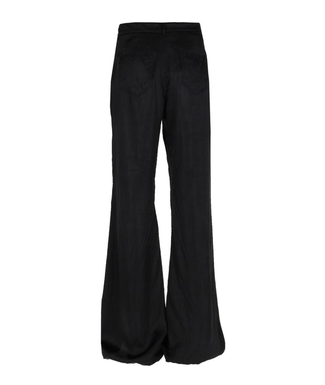 RICK OWENS Черные вискозные повседневные брюки, фото 3