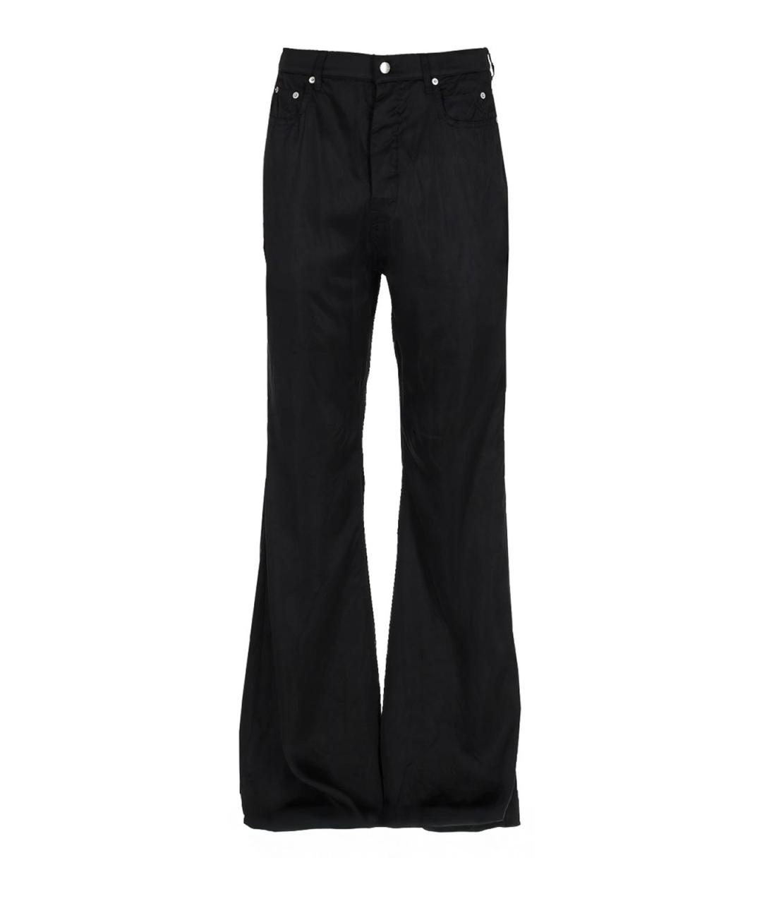 RICK OWENS Черные вискозные повседневные брюки, фото 1
