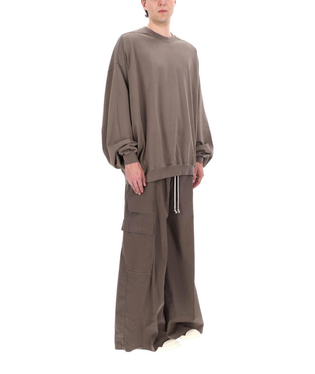 RICK OWENS Коричневые хлопковые повседневные брюки, фото 2