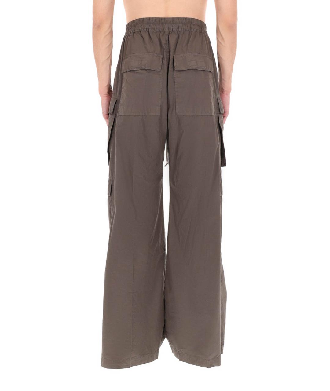 RICK OWENS Коричневые хлопковые повседневные брюки, фото 4