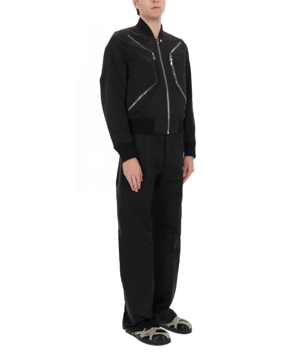 RICK OWENS Черные полиэстеровые повседневные брюки, фото 2