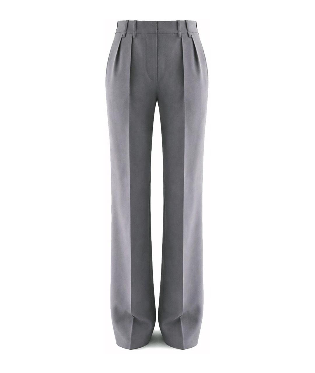 JIL SANDER Серые шерстяные прямые брюки, фото 1
