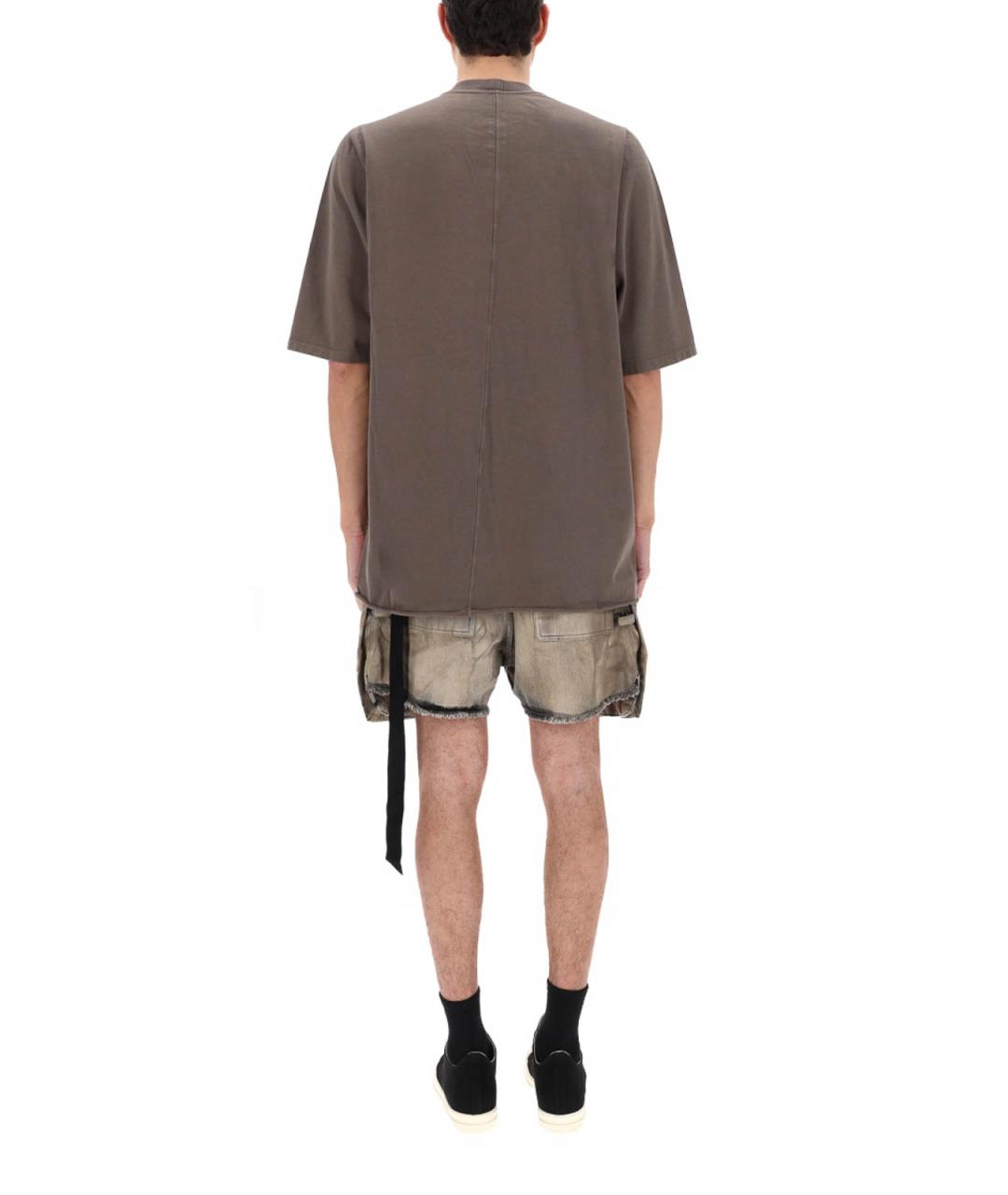 RICK OWENS Серая хлопковая футболка, фото 5