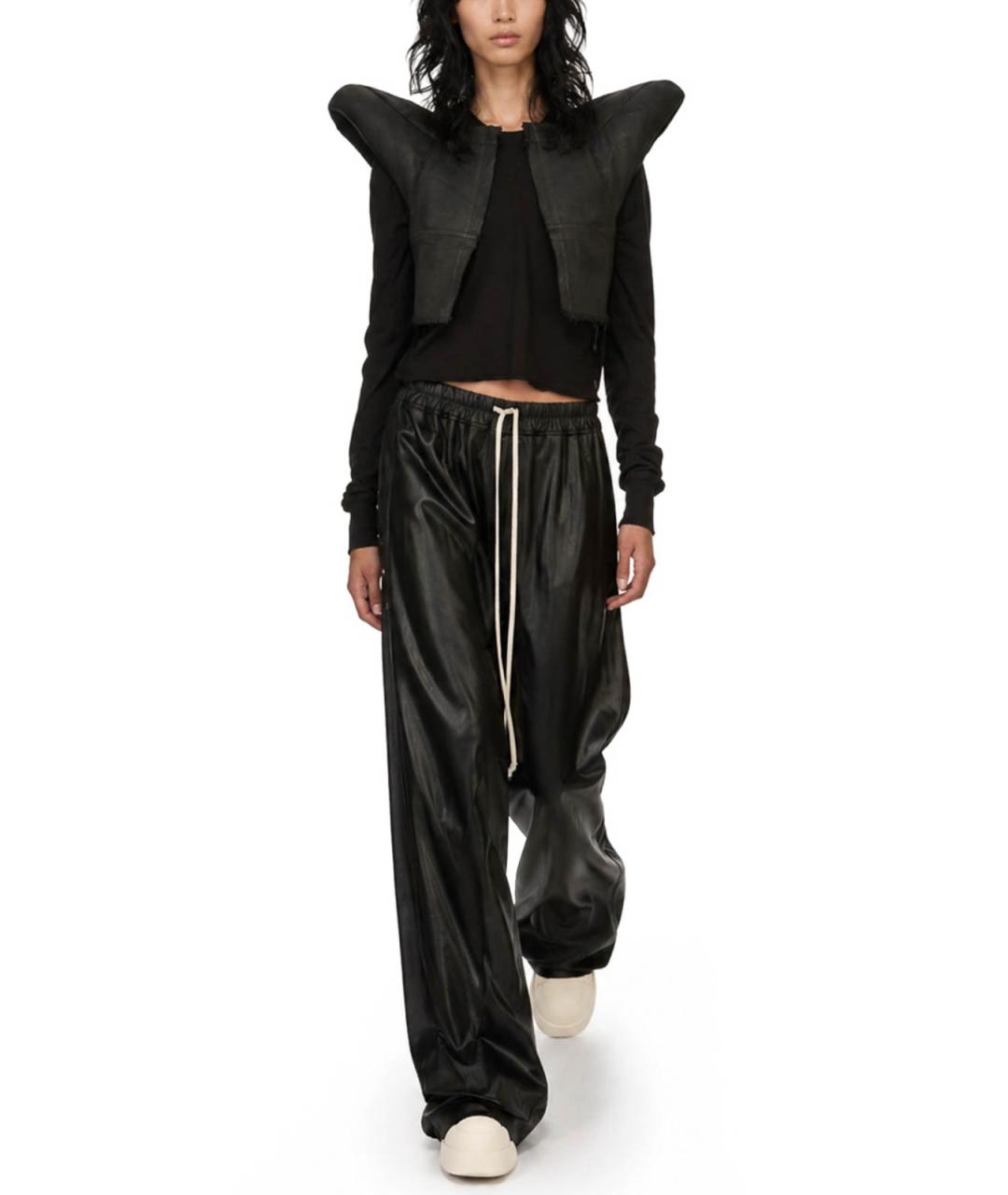 RICK OWENS Черные полиамидовые прямые брюки, фото 2