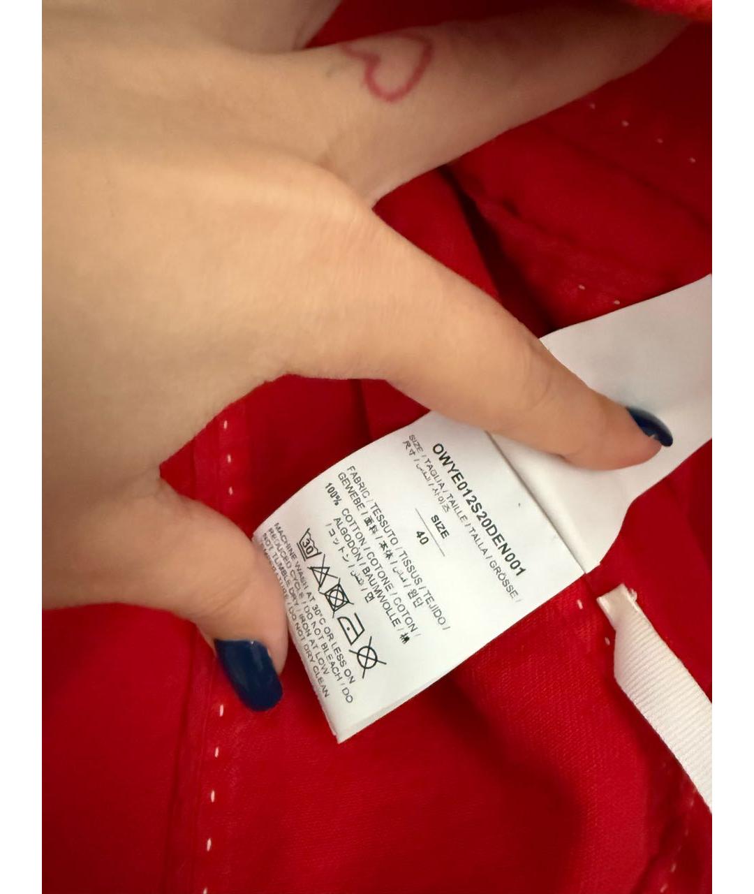 OFF-WHITE Красная деним куртка, фото 3