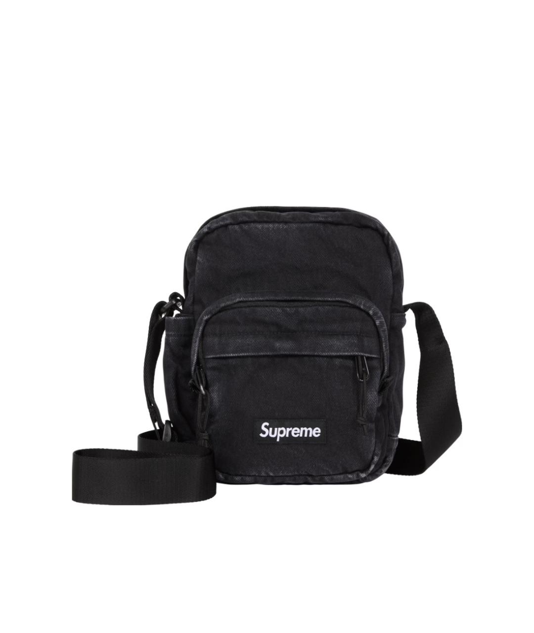 SUPREME Черная деним сумка на плечо, фото 9