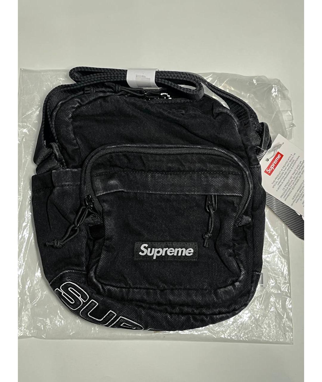 SUPREME Черная деним сумка на плечо, фото 2