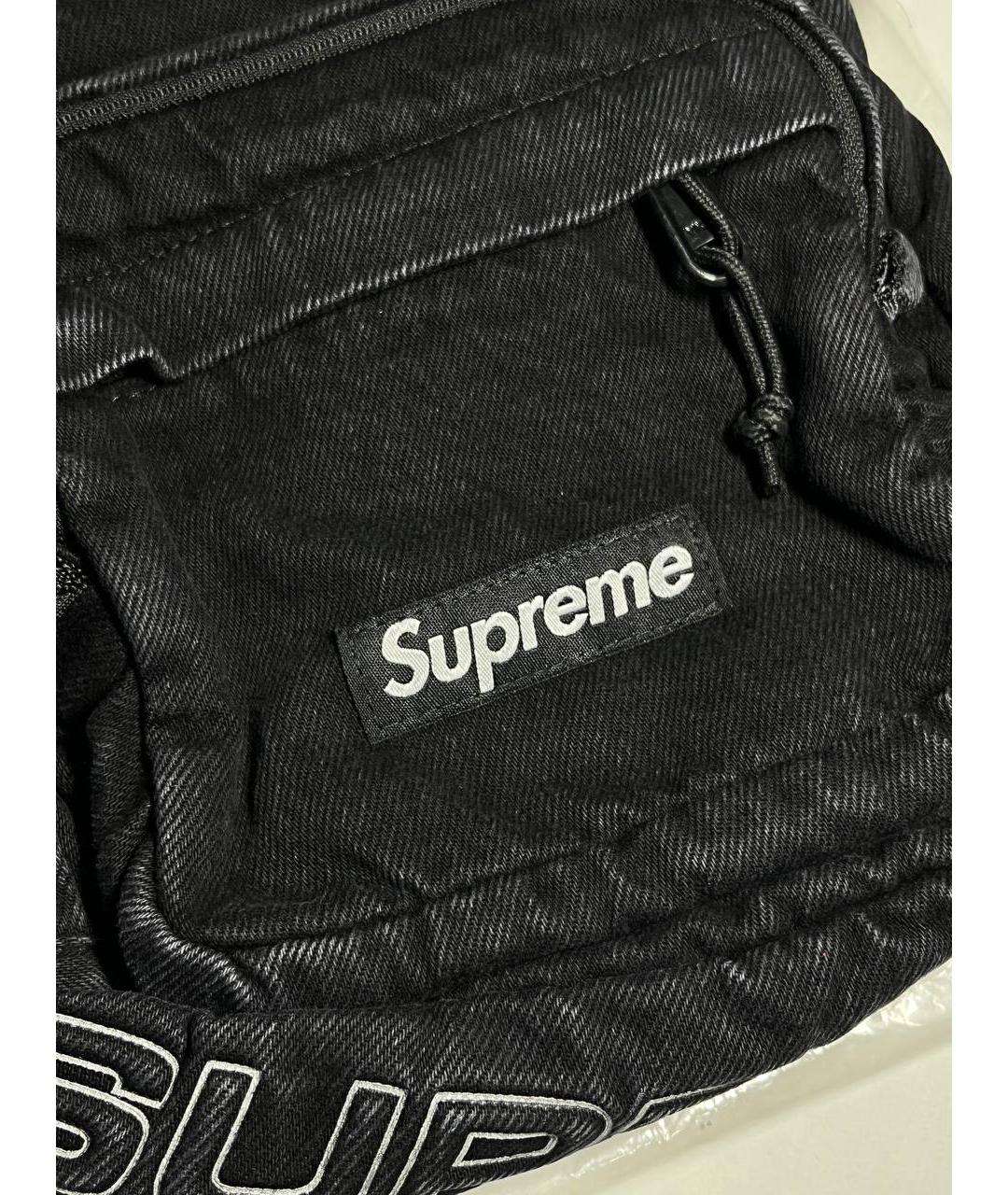 SUPREME Черная деним сумка на плечо, фото 4