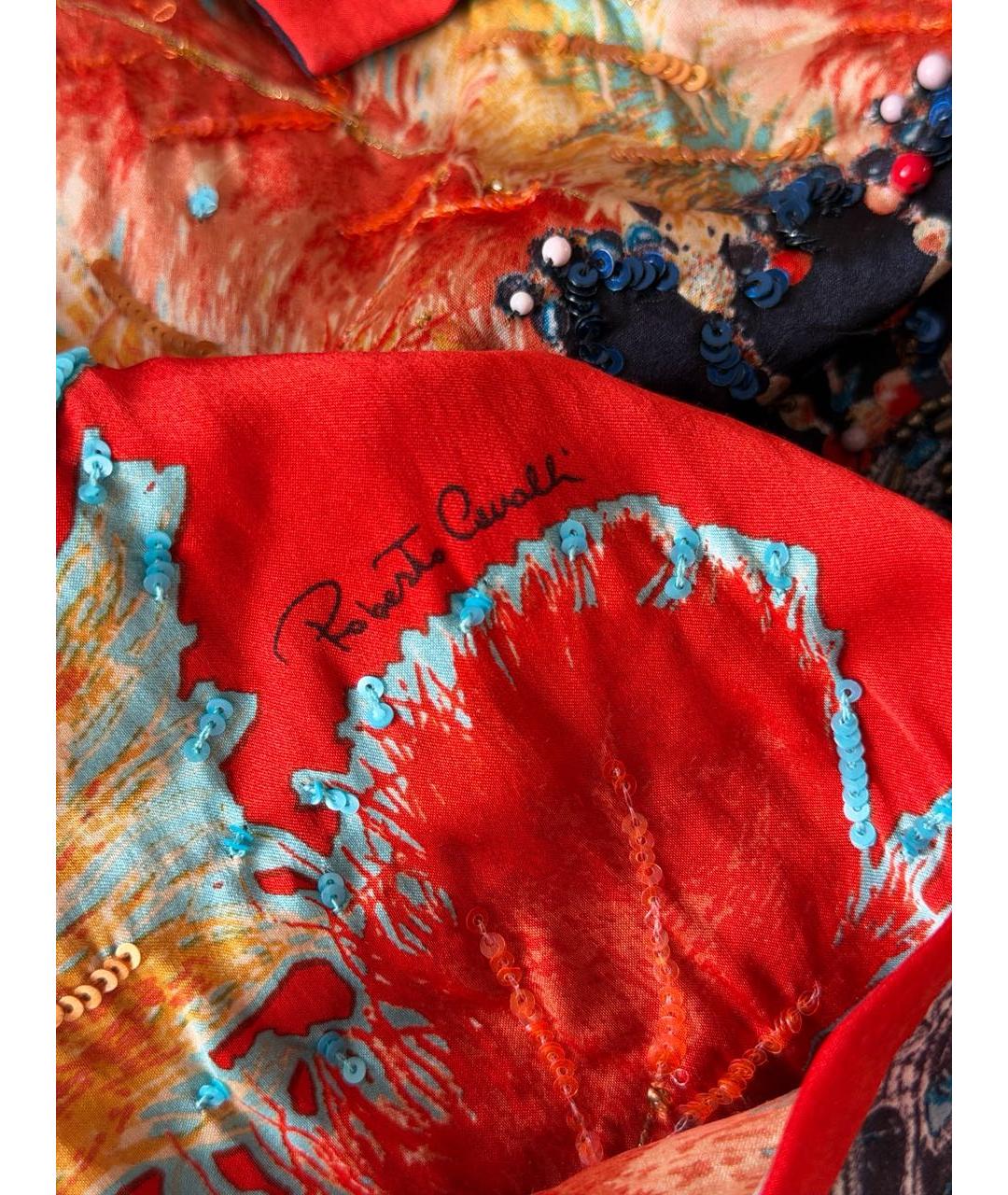 ROBERTO CAVALLI Красная шелковая блузы, фото 8