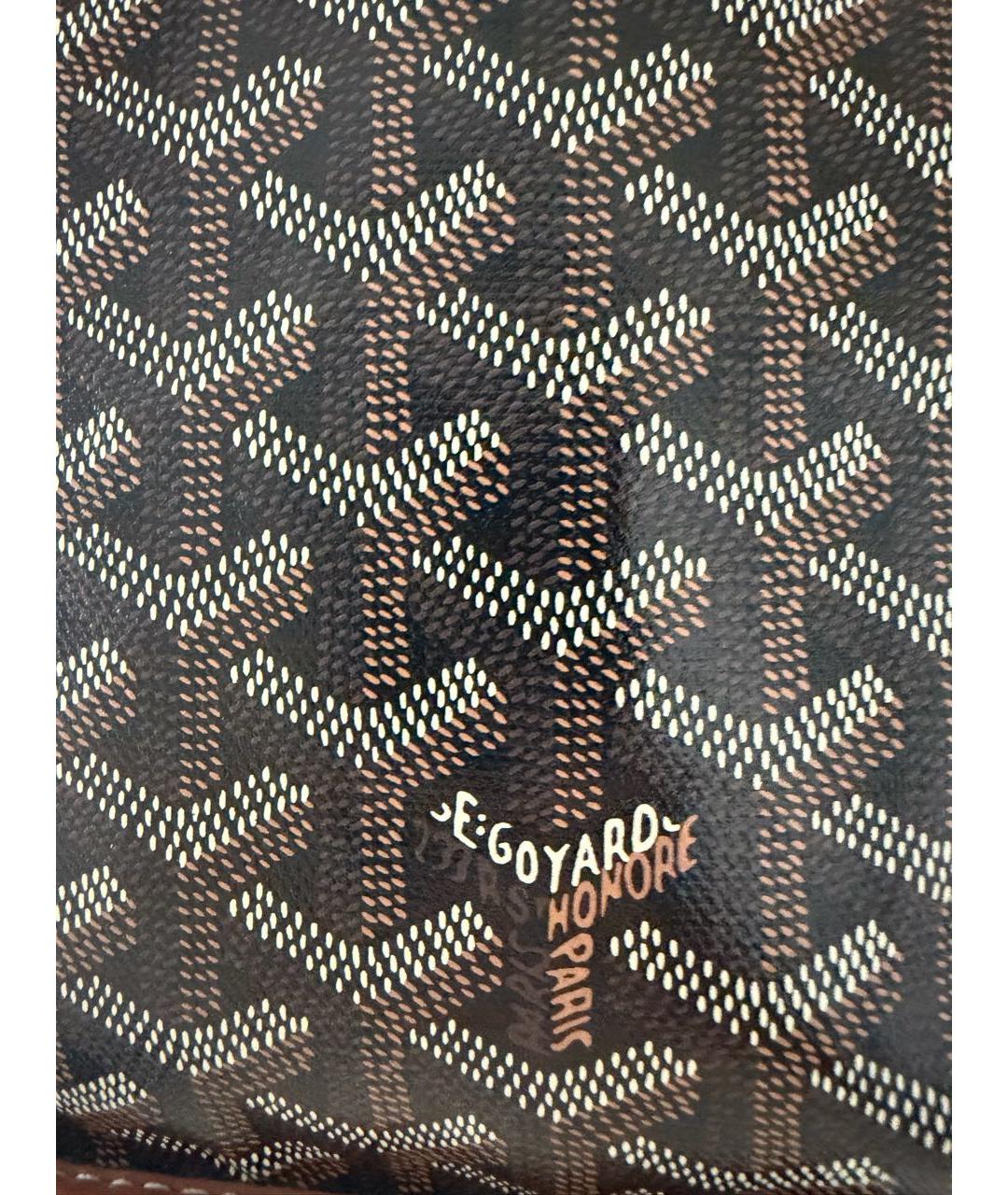 GOYARD Коричневая кожаная сумка с короткими ручками, фото 5