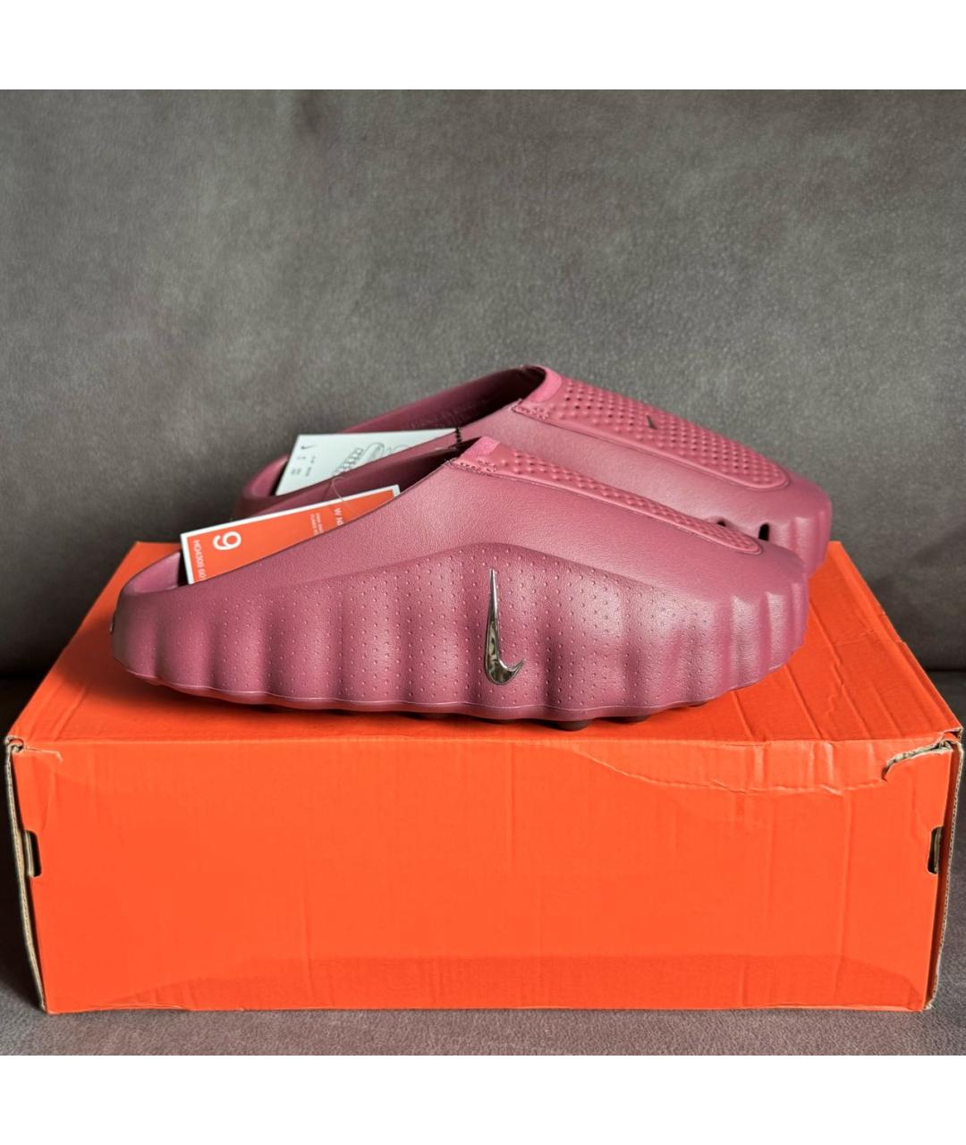 NIKE Бордовые резиновые мюли, фото 5