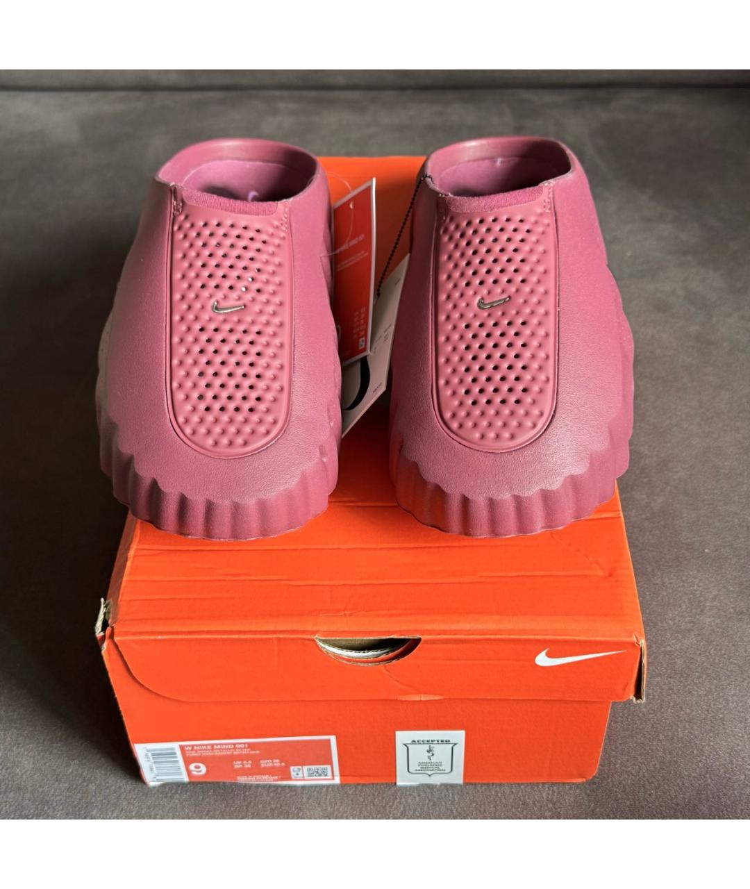 NIKE Бордовые резиновые мюли, фото 2