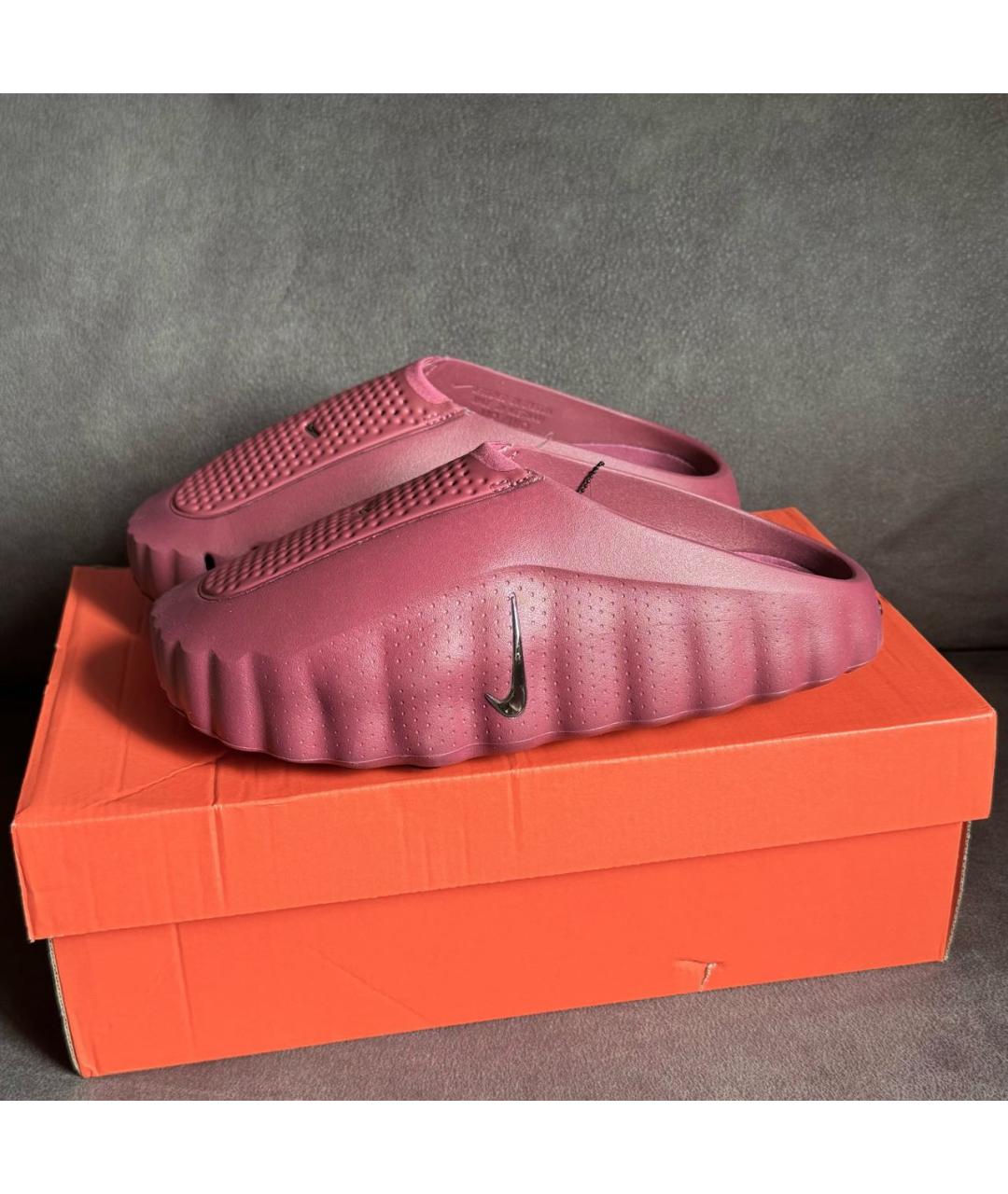 NIKE Бордовые резиновые мюли, фото 4